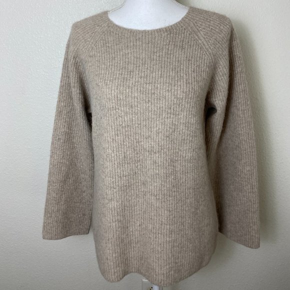 Vince Sweaters - Vince Cashmere  Silk Scoop Neck Sweater Beige Classic Sz XS - S
